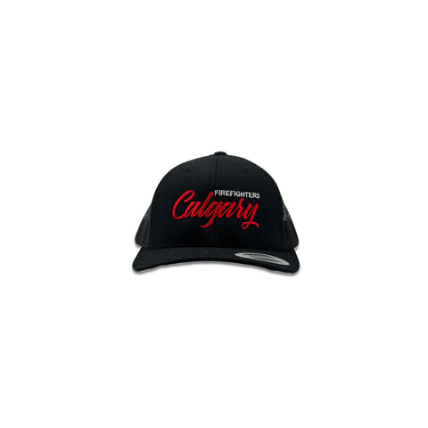 Hat - Trucker, Curved Brim, Retro Script