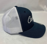 Hat - Trucker, Curved Brim, Two-Tone, Retro Script